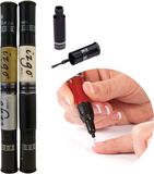 IZGO Naildesign 2 in 1 Nagellak DUO Nail Art Pen Start Set - Zwart Wit Goud Zilver - 20 ml