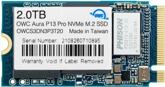 OWC Aura P13 - 2TB NVMe M.2 2242 SSD - Up to 2771 MB/s