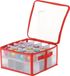 Merkloos Kerstballen opbergbox - Rood - Kunststof - 33,5 x 33,5 x 17,5 cm