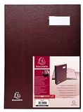Parapirbord Exacompta - Ref. 24124E - 1 Handtekenmap directie - linnen rug - etikethouder - plastic omslag - 12 vakken in roze karton met 3 perforaties - afmeting 24x32 cm - Kleur: bordeauxrode