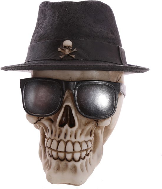 Puckator Skull met hoed en bril schedel doodskop