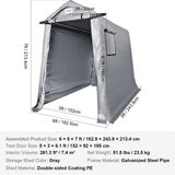 Sans marque Abri - Auvent de remplacement de carport - Tente de garage - Abri de rangement portable - Abri extérieur - 6FTX8FT - Imperméable - Haute résistance toutes saisons - Abri pour voiture, pick-up - Gris