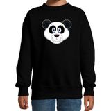 Bellatio Decorations Panda Cartoon panda trui zwart voor jongens en meisjes - Kinderkleding / dieren sweaters kinderen 170/176