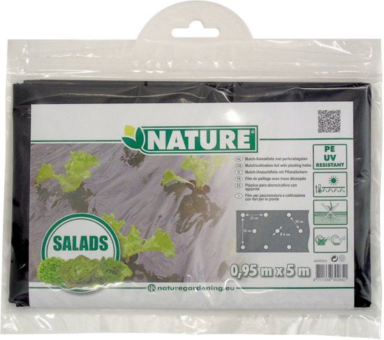 Nature Kweekfolie Sla - Groeifolie Gronddoek - 0.95x5 m Zwart Anti-Uv