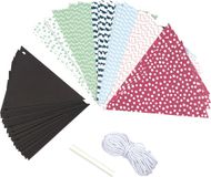 Goki Vlaggen slinger 500cm karton krijt 63-delig multicolor