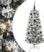 vidaXL Kunstmatige Hinged Kerstboom 150 LED's Groen en Wit 150 cm