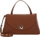 Coccinelle Leren schoudertas handtas Nikla Handbag Double Grainy Leather Cognac / Noir bruine