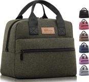 HOMESPON Sac à lunch, Sac isotherme de grande capacité, étanche, portable, vert foncé