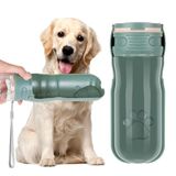 AiQInu Draagbare drinkfles voor honden, 520 ml, 180 graden opvouwbaar, lekvrij, waterdispenser voor honden met actieve koolfilter, hondenfles voor dagelijks kamperen