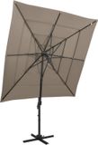 vidaXL Parasol 250x250 cm Taupe