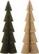 Bloomingville MILAN DECO TREE, set van 2, groen/naturel, papier, 30.5 cm