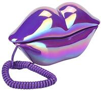 Ccylez Nieuwigheid Purple Lips bedrade telefoon, vaste desktop vaste telefoon Electroplate bedrade telefoon voor thuiskantoor