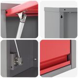 vidaXL Gereedschapskast Set met plank 3 st Rood Gepoedercoat staal