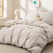 Parure de lit en coton, 260x240 cm, couleur beige, comprenant 2 taies d'oreiller