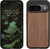 kwmobile telefoonhoesje geschikt voor Google Pixel 9 / Pixel 9 Pro - Hoesje met bumper in donkerbruin - Backcover - hout