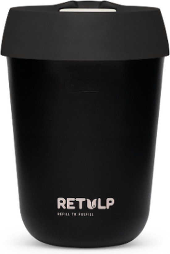 Retulp Travel Mug - 275 ml - Black & Night Black - Koffie to go beker