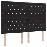 vidaXL LED Hoofdbord met LED-stripverlichting Zwart 144 cm Fluweel