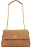 KAZAR Light brown suede monogrammed handbag