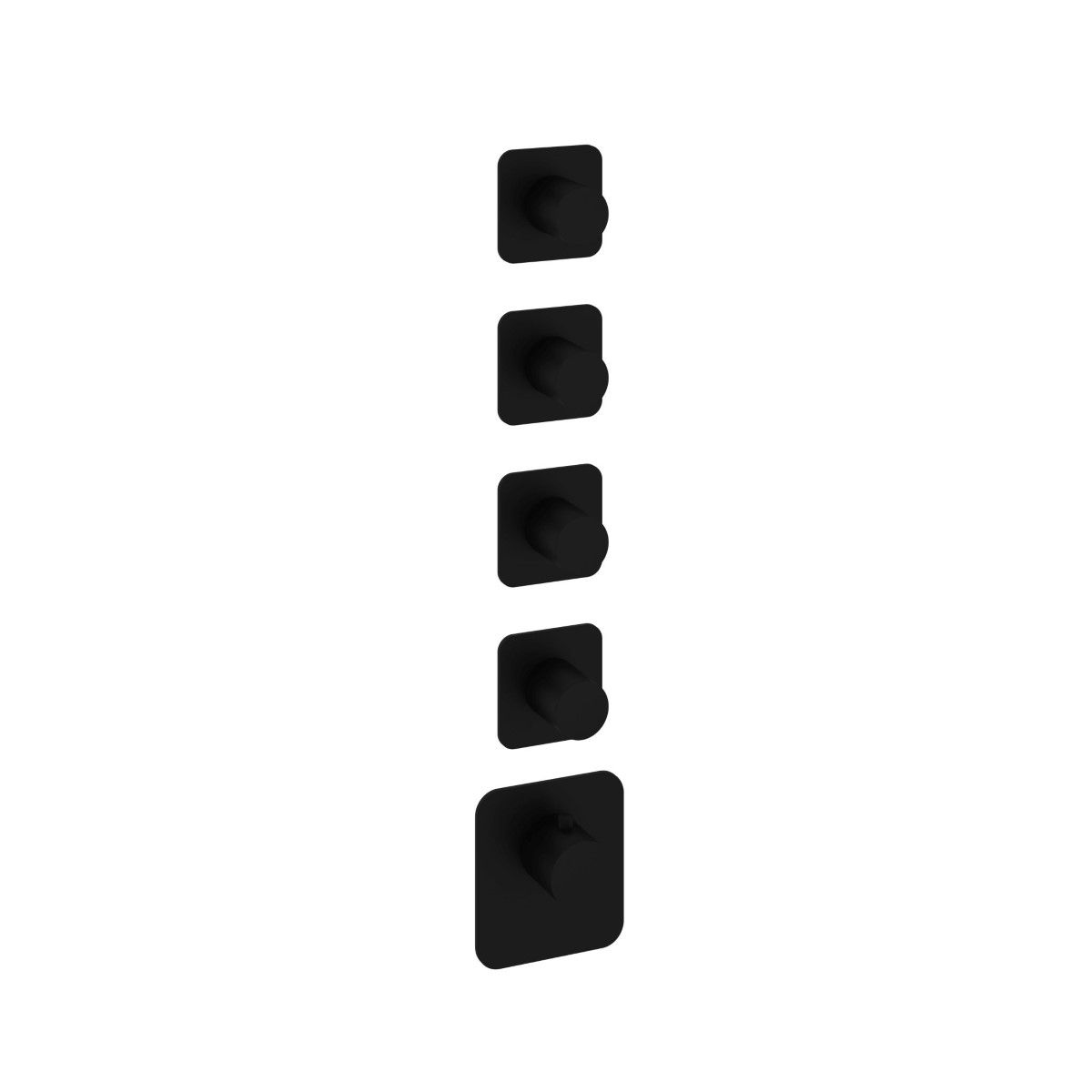 hotbath Gal Afbouwdeel voor Highflow Thermostaat met 4 stopkranen Mat zwart GLF014EXTBL