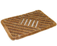 Brumag Deurmat/vloermat staaldraad/kokos bruin 60 x 40 cm voor binnen en buiten - Kokosvezel droogloopmatten