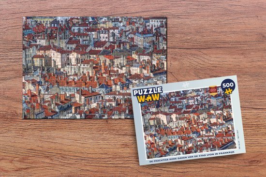 MuchoWow Puzzel De rode daken van de stad Lyon in Frankrijk - Legpuzzel - Puzzel 500 stukjes