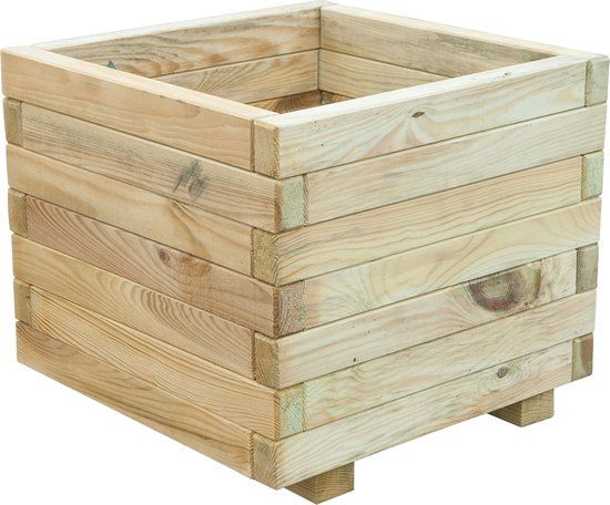Intergard Bloembak plantenbak hout vierkant grenen 50x35x50cm