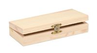 GLOREX Wooden chest, other, natural, 17.5 x 7.5 x 3.5 cm
