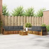 vidaXL - Acacia Hout Bank Loungeset - 8 Zitplaatsen - Natuurlijk en Antraciet