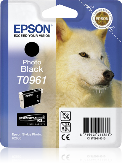 Epson Husky inktpatroon Photo Black T0961 single pack / foto zwart