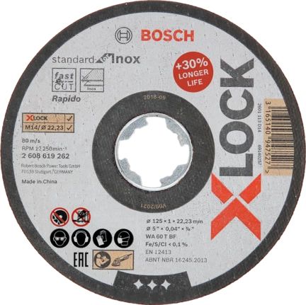 Bosch Cutting Disc - 12.5 cm - Flat centre - Stainless steel - 1 mm - 22.23 mm