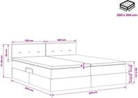 vidaXL LED-bed met matras, roze, 200 x 200 cm, fluweel