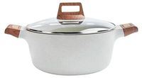 Casserole en granit avec couvercle pour la cuisson et le service