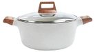 Casserole en granit avec couvercle pour la cuisson et le service