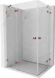 Mexen Lunar Duo porte battante cabine de douche gauche 110 x 75 cm, transparent, or rose