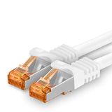 1aTTack.de 10m - Cat.7 Netwerkkabel Wit - 1 stuk Gigabit Ethernet LAN-kabel 10000 Mbit/s Patchkabel Cat7 Kabel S FTP PIMF Afscherming LSZH Cat.7 Ruwe Kabel RJ45 Connector Cat 6a - 1 x 10 Meter