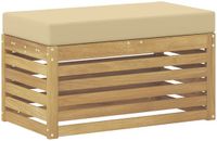 vidaXL Buitenstoel Bank Massief Acacia Hout Whitewash en Beige