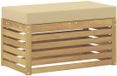 vidaXL Buitenstoel Bank Massief Acacia Hout Whitewash en Beige