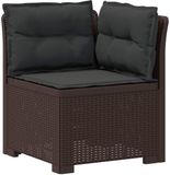 vidaXL Tuinbank met Kussens Rattan Look PP Bruin