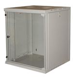 Connetto - Kast 19" 12 wandeenheden voor netten (H) 620 x (B) 540 x (D) 450 mm kleur grijs glazen deur