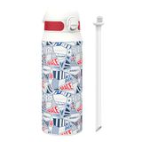 MotoGP Street Sport Thermosfles Met Verwijderbaar Rietje, 750ml/24oz, Lekvrij Vacuüm Geïsoleerde Drinkfles, Makkelijk Te Openen, Veilige Sluiting, Vaatwasmachinebestendig, Klapdeksel, Metalen Fles