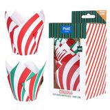 PME Kerst Tulip Muffin Cases - Candy Cane (Pack van 24)