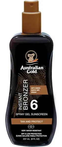 Australian Gold Spray Gel met Bronzer 237ml SPF6