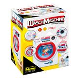 Idena 40469 - Wasmachine voor kinderen met licht- en geluidseffecten, voorlader met 4 programma's en draaiende wastrommel, speelgoed voor het aanleren van praktische vaardigheden, Veelkleurig
