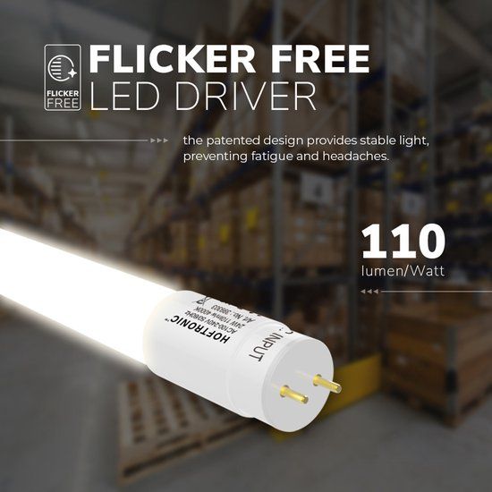 HOFTRONIC LED TL armatuur 120cm 18 Watt 1980lm 4000K Neutraal Wit IP20 Flikkervrij