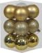 Othmar Decorations Bv 12x Boules de Noël dorées en plastique 6 cm - Brillant/mat/pailleté