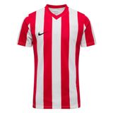 Nike Striped Division V Dri-Fit voetbalshirt voor grote kinderen, wit/university rood/zwart, FZ9341-104, M