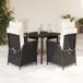 Maison Exclusive - Ensemble de jardin 5 pièces avec coin repas, coussins inclus, en polyrotin noir