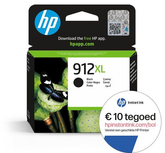 HP 912XL - Zwarte inktcartridge + Instant Ink tegoed