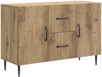 vidaXL Dressoir Artisanaal eiken 89 x 34,5 x 60 cm Bewerkt hout