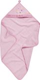 Playshoes kinderhanddoek, badstof handdoek met capuchon, eenhoorn, katoen, roze